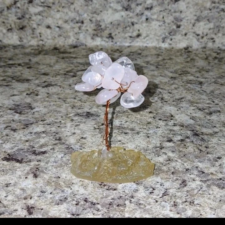 Rose Quartz & Clear Quartz Crystal Tree ⚽