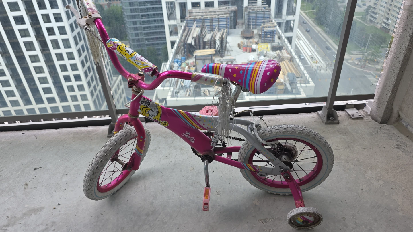 Barbie Pink Kids Bike with Training Wheels - photo 3