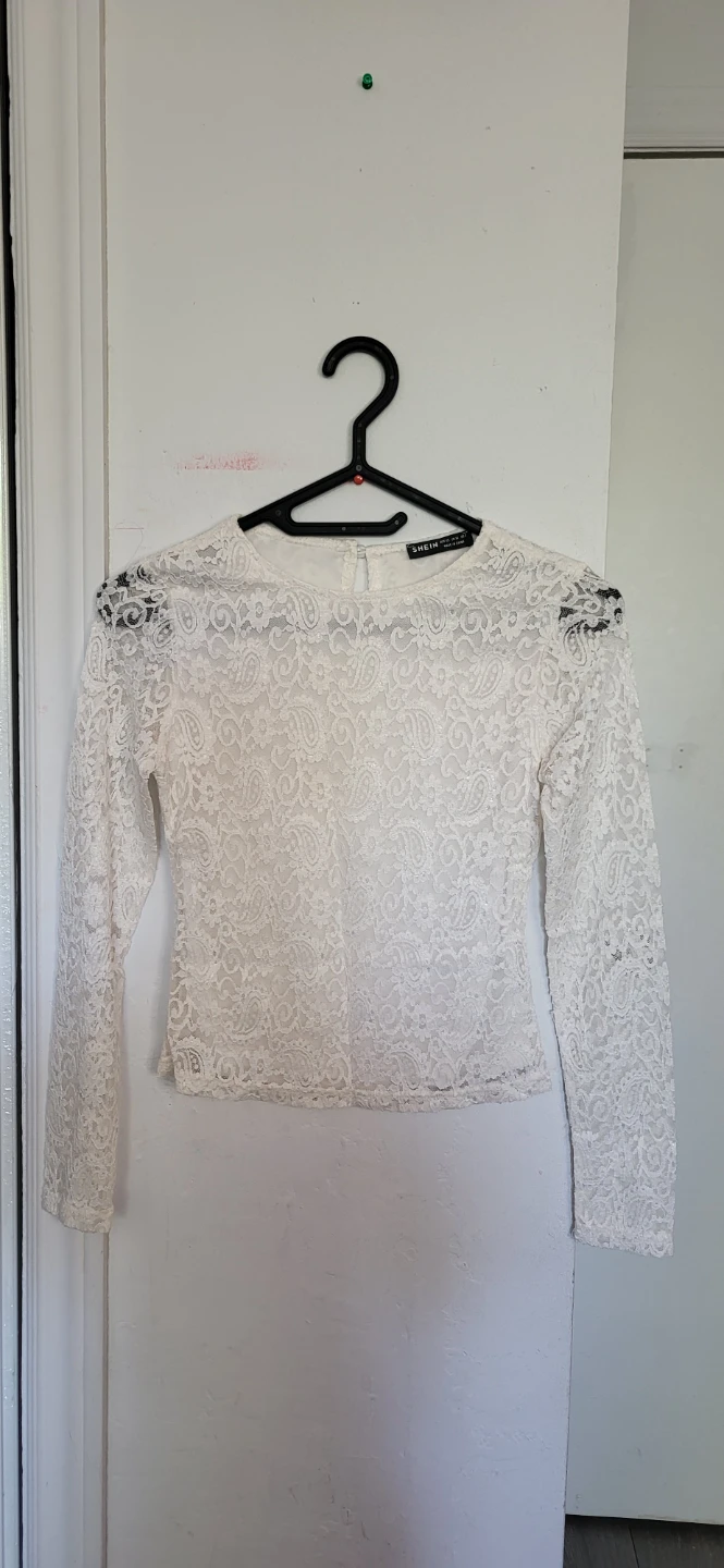 SHEIN White Lace Top - Size XS