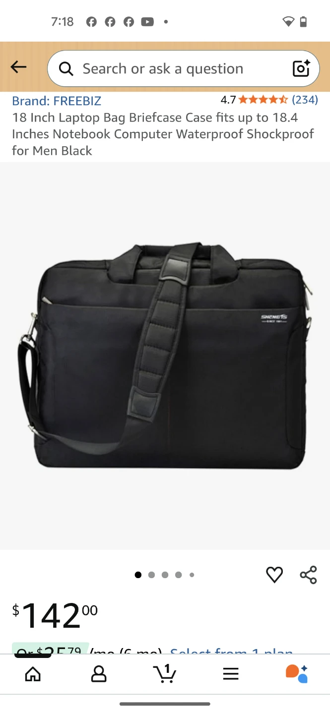 Black Laptop Bag Briefcase