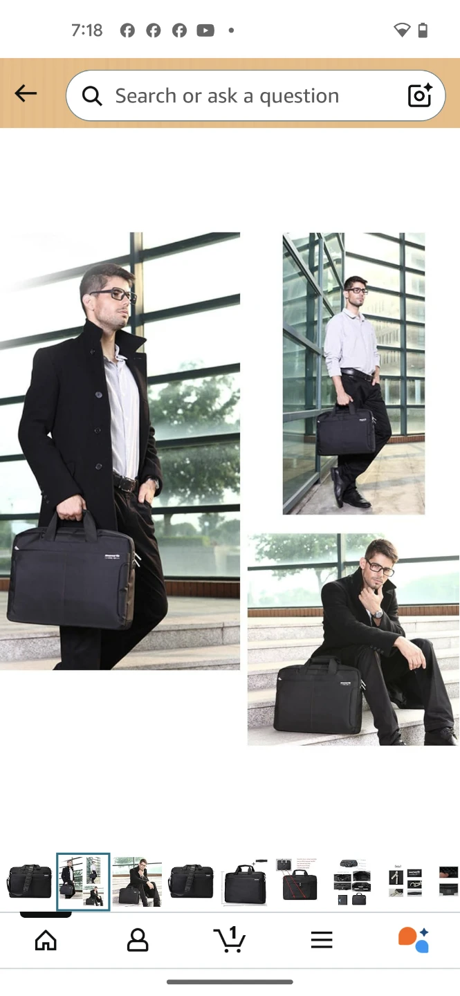 Black Laptop Bag Briefcase - photo 2