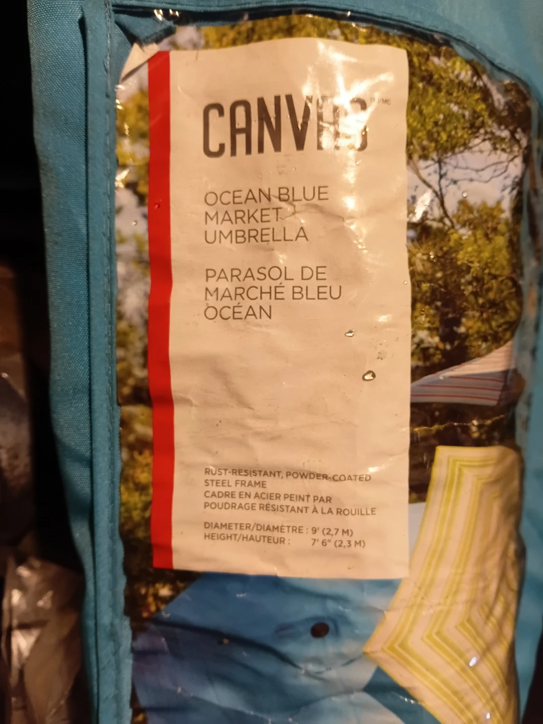 Canvas Ocean Blue Market Umbrella - photo 3
