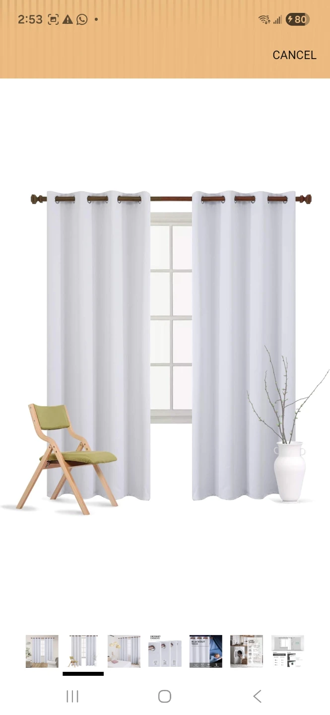 White Thermal Insulated Blackout Curtains - photo 2