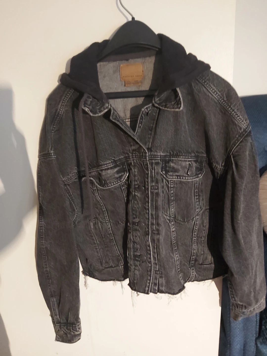 American Eagle Denim Jacket with Hoodie - Size M