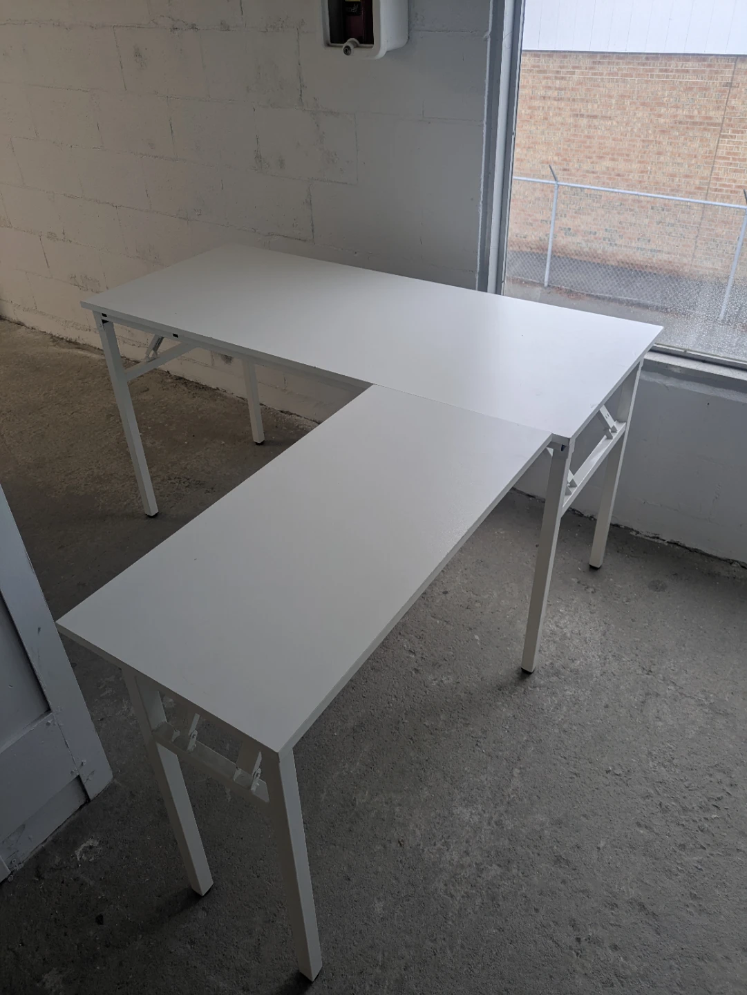 White L-Shaped Desk - photo 3