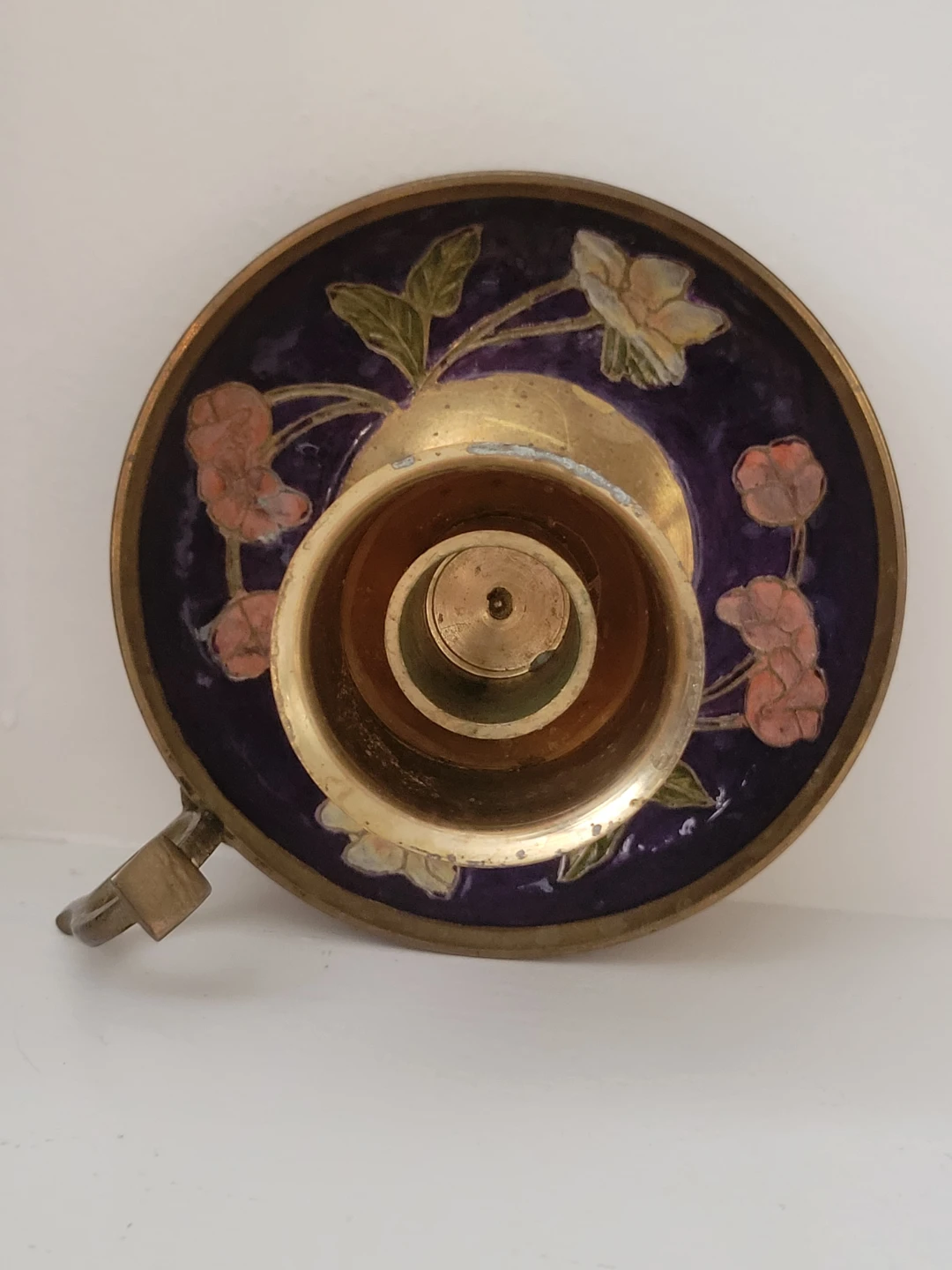 Solid Brass Candlestick with Glass Hurricane Shade.Chamberstick - photo 3