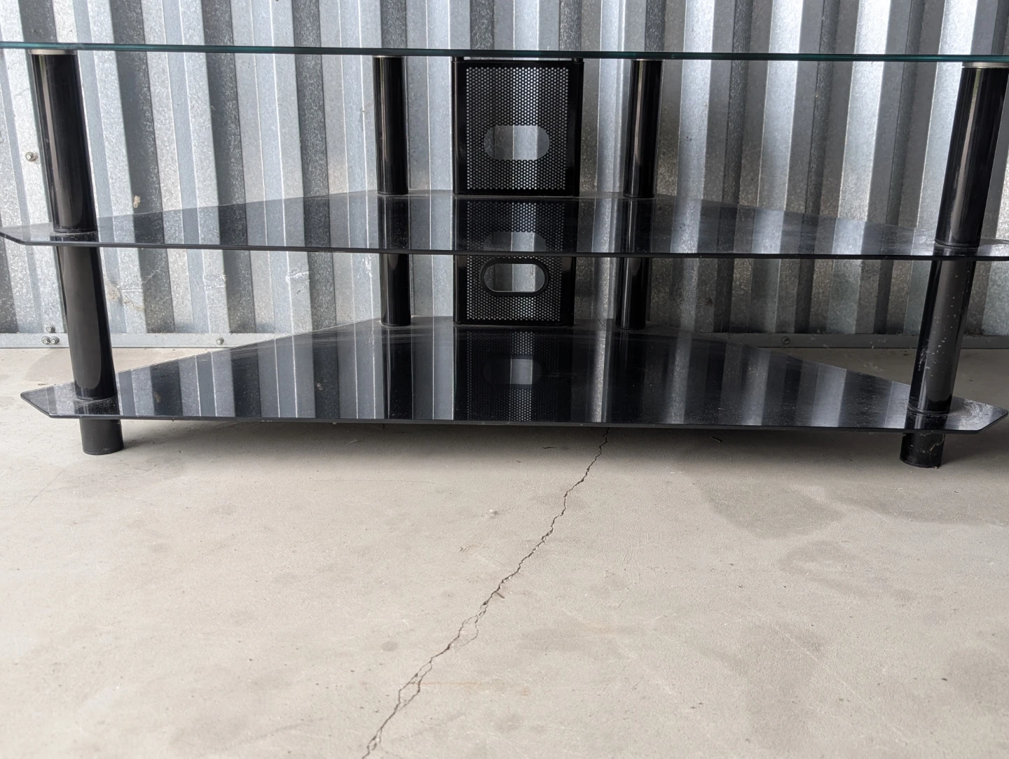 Black Glass Corner TV Stand - photo 4