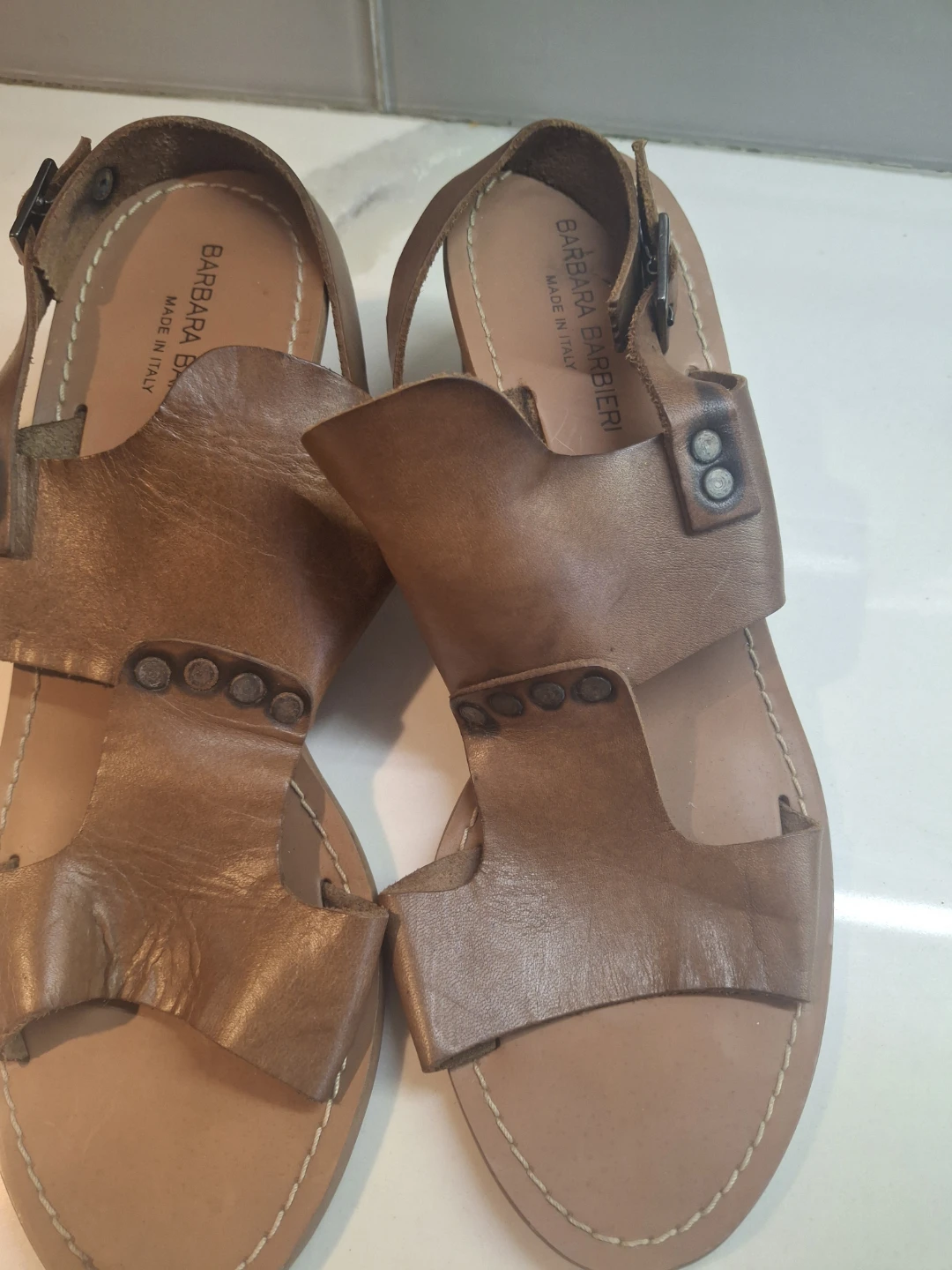 Barbara Barbieri Leather Sandals Size 39