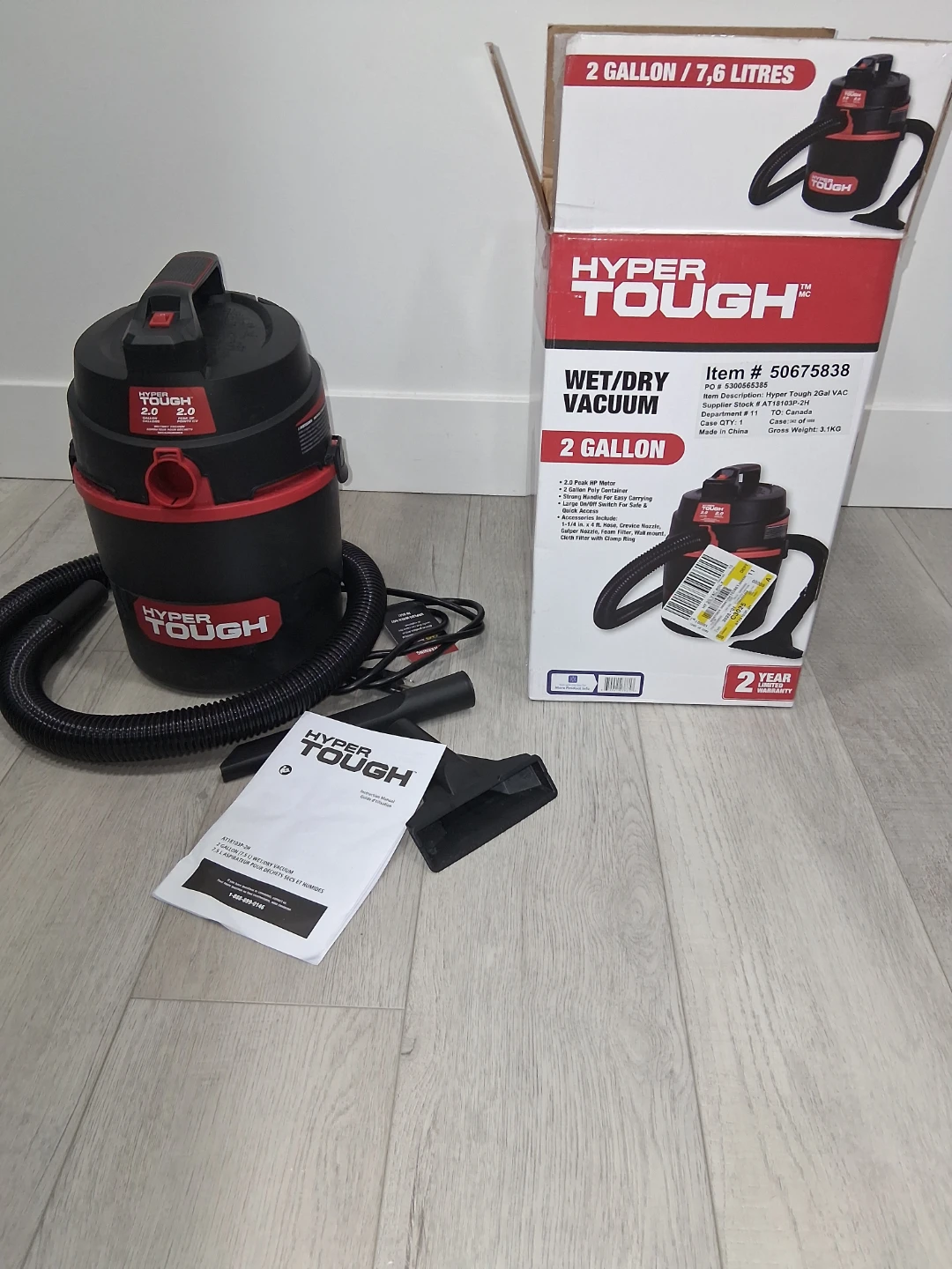 Hyper Tough 2 Gallon Wet/Dry Vacuum