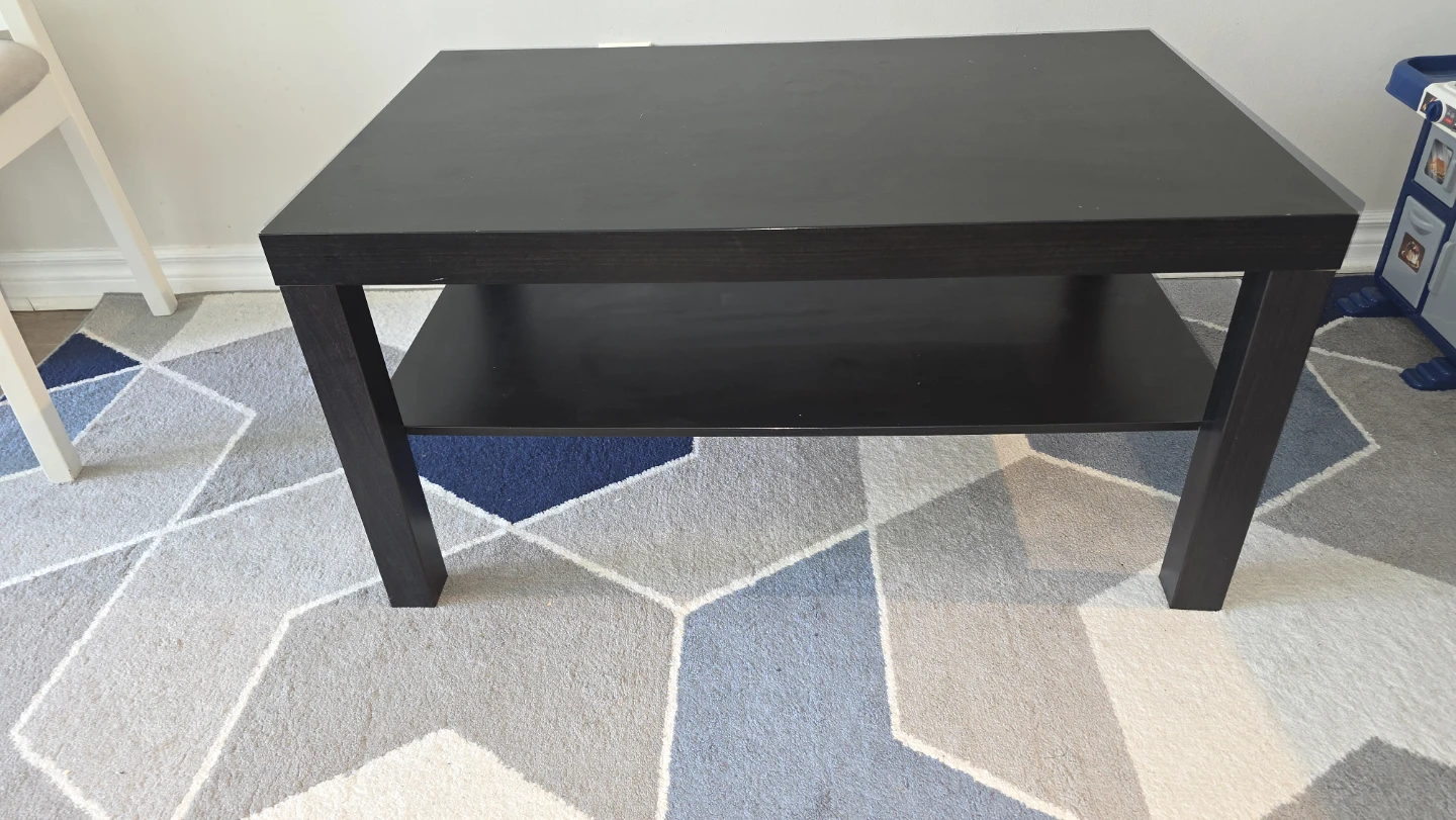 Black Coffee Table with Shelf