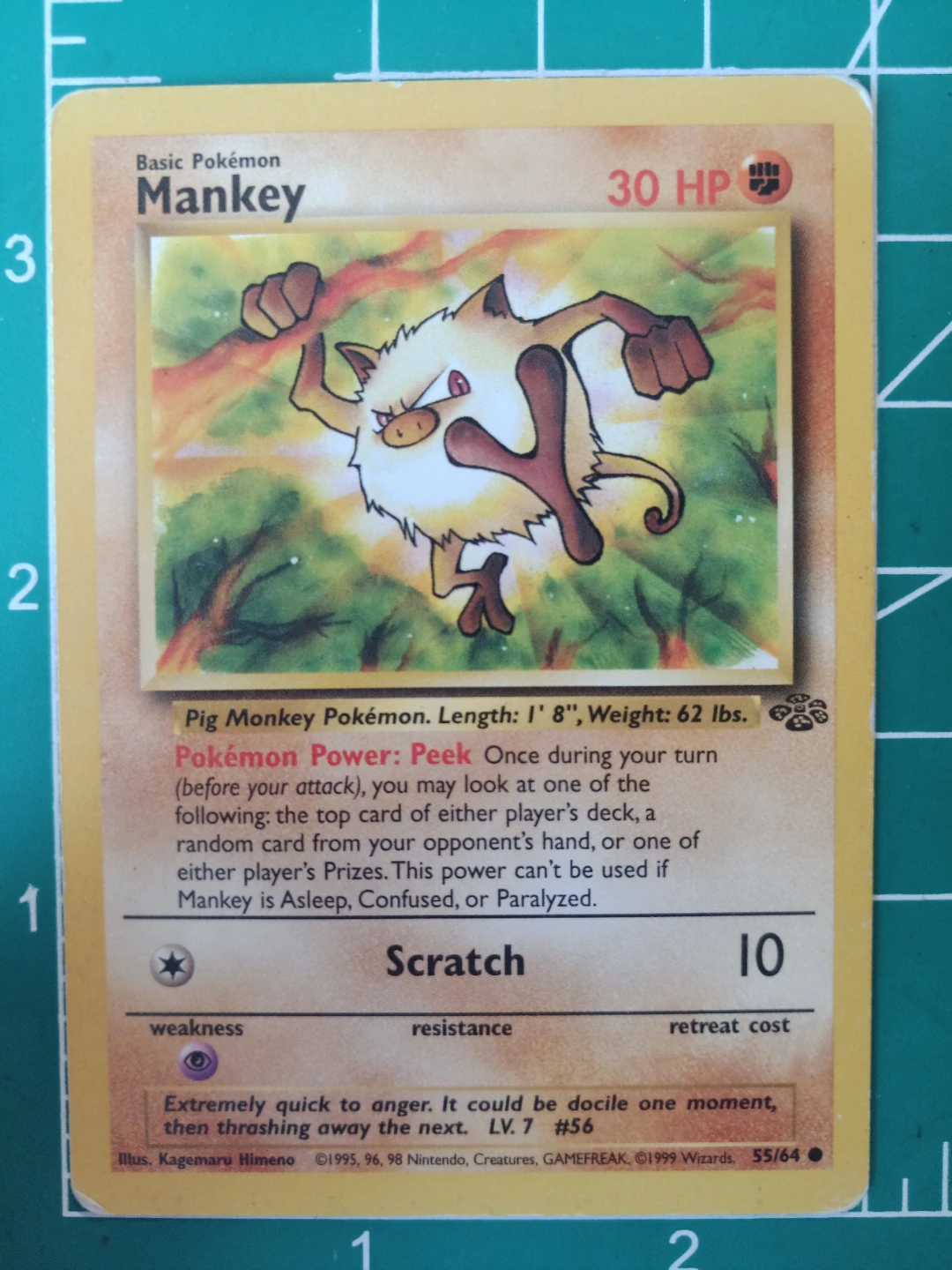 Pokemon Mankey Trading Card