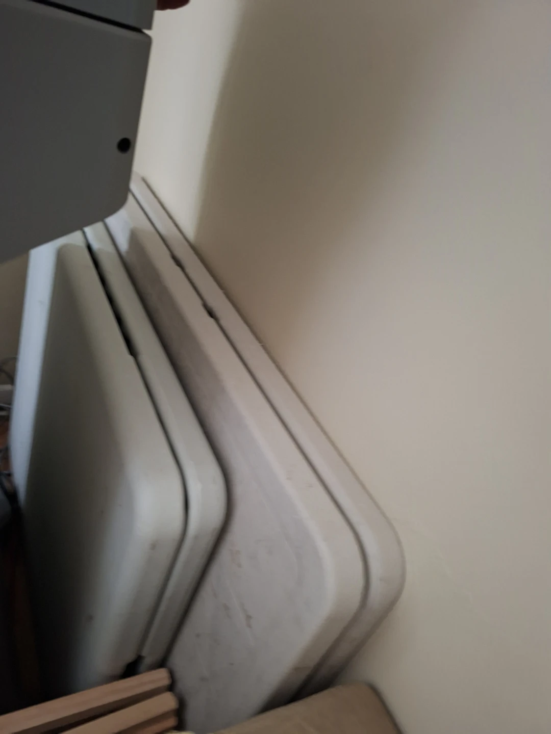 TWO Plastic Folding Tables  with metal lock-legs $170