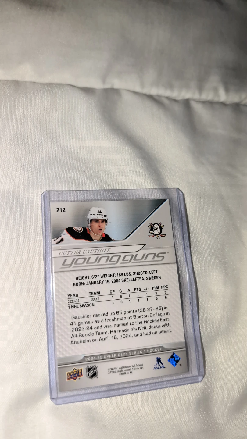 2024-25 Upper Deck Young Guns Cutter Gauthier - photo 2