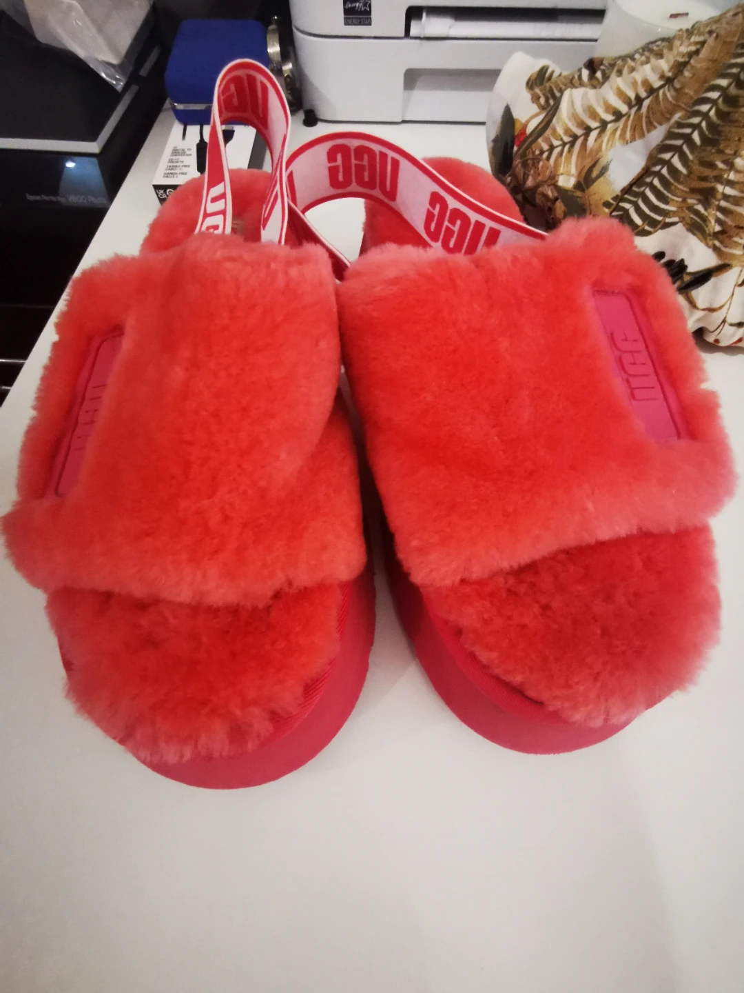 New s10Ugg Fluff Yeah Slide Sandals - Coral - photo 3