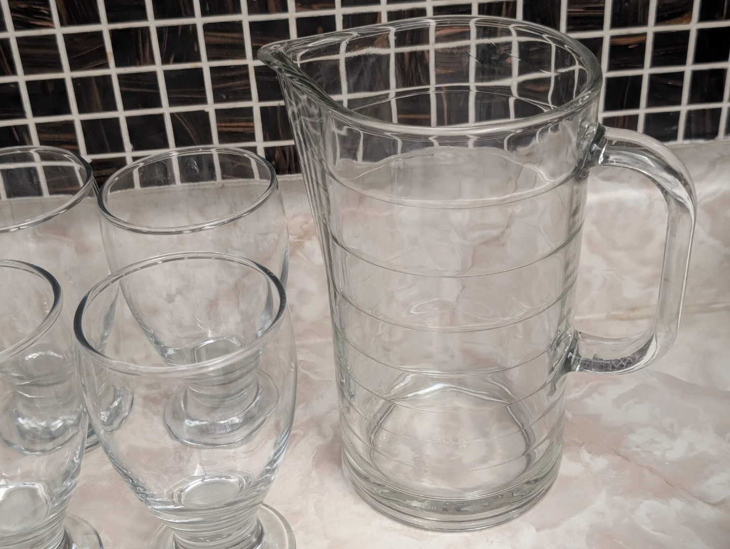 Glass Pitcher and 6 Glasses Set - photo 3