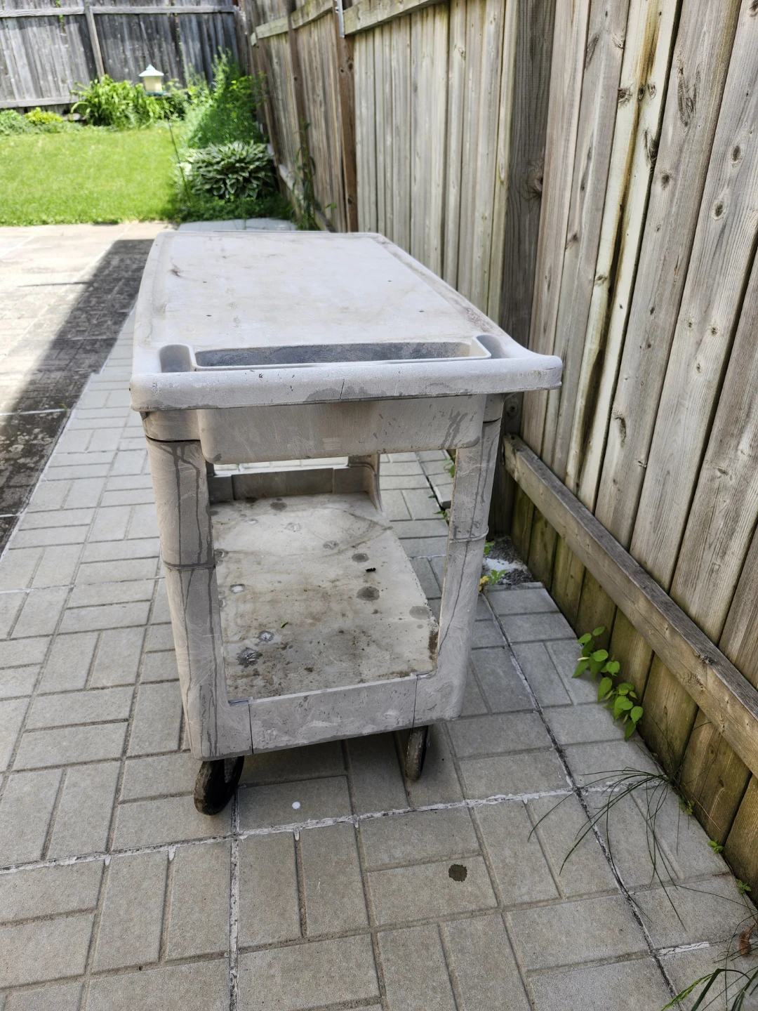 Heavy-Duty Plastic Utility Cart / Rolling Service Cart – 2 Shelf