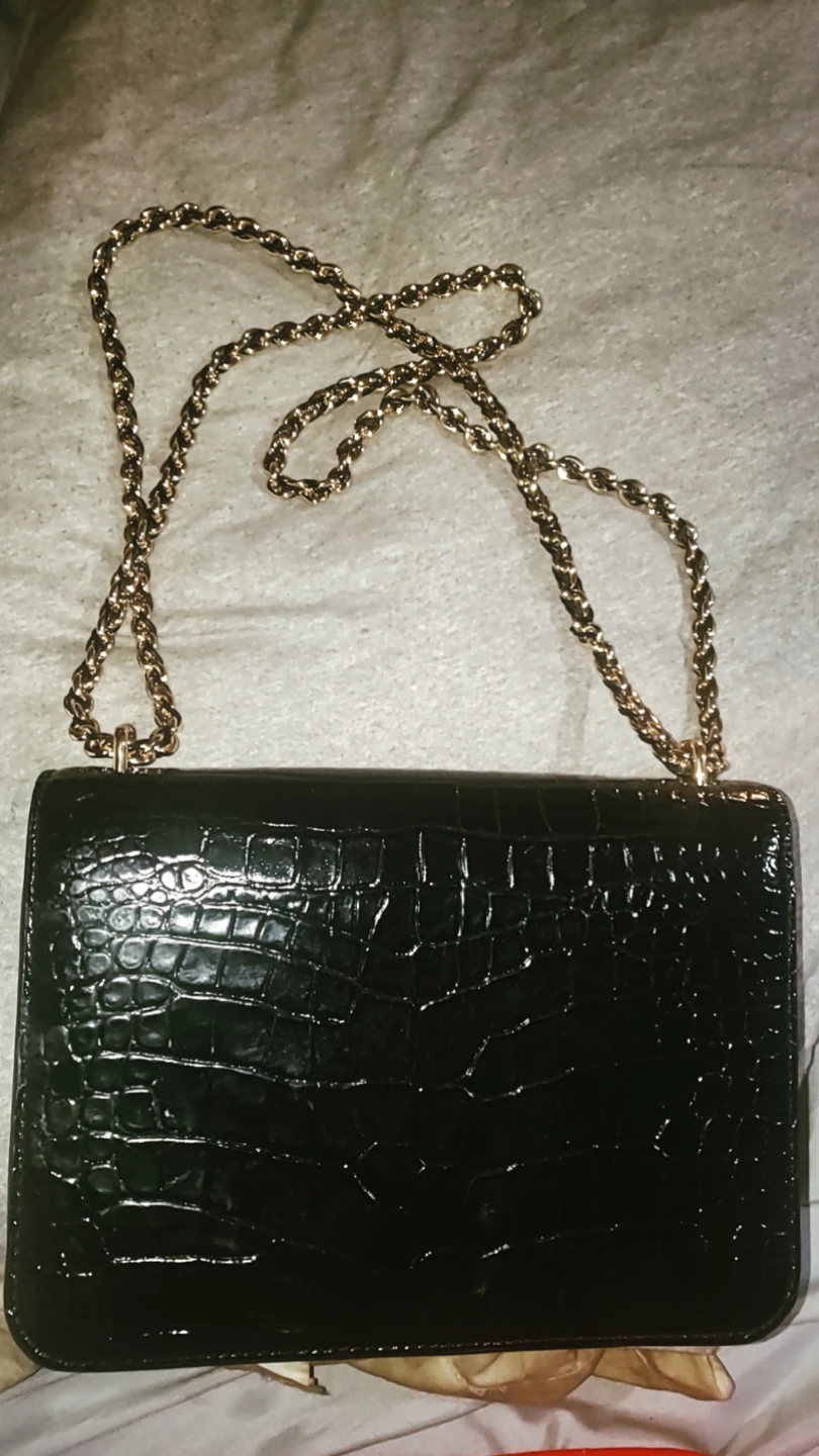 Tory Burch Black Croc Embossed Chain Bag - photo 2