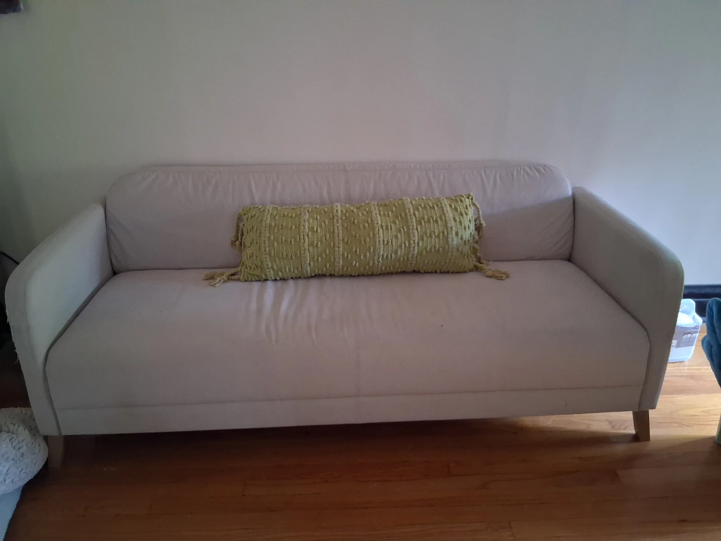 Cream Sofa with Bolster Pillow - photo 3