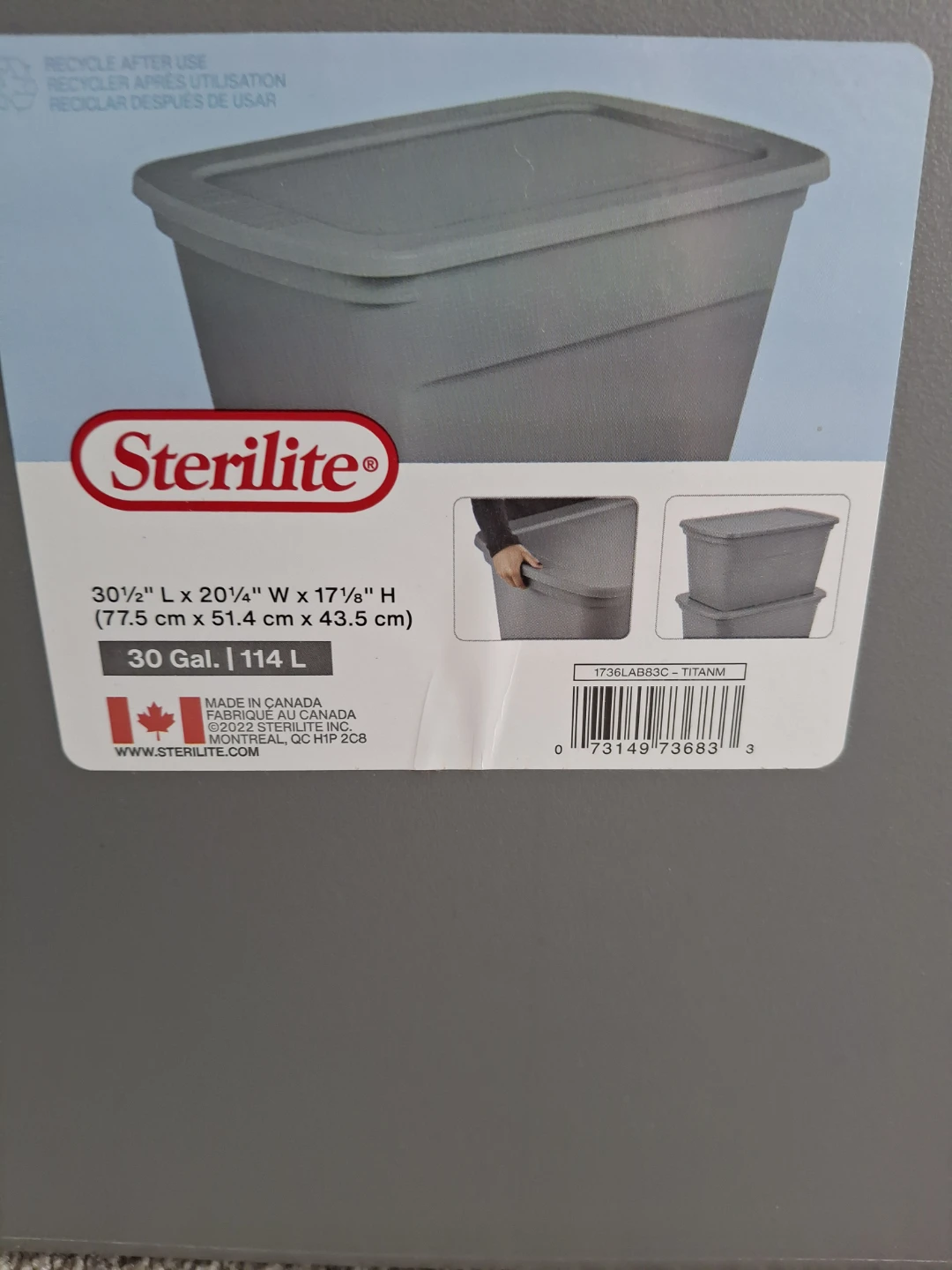 Sterilite Storage Bin 30 Gallon - photo 2
