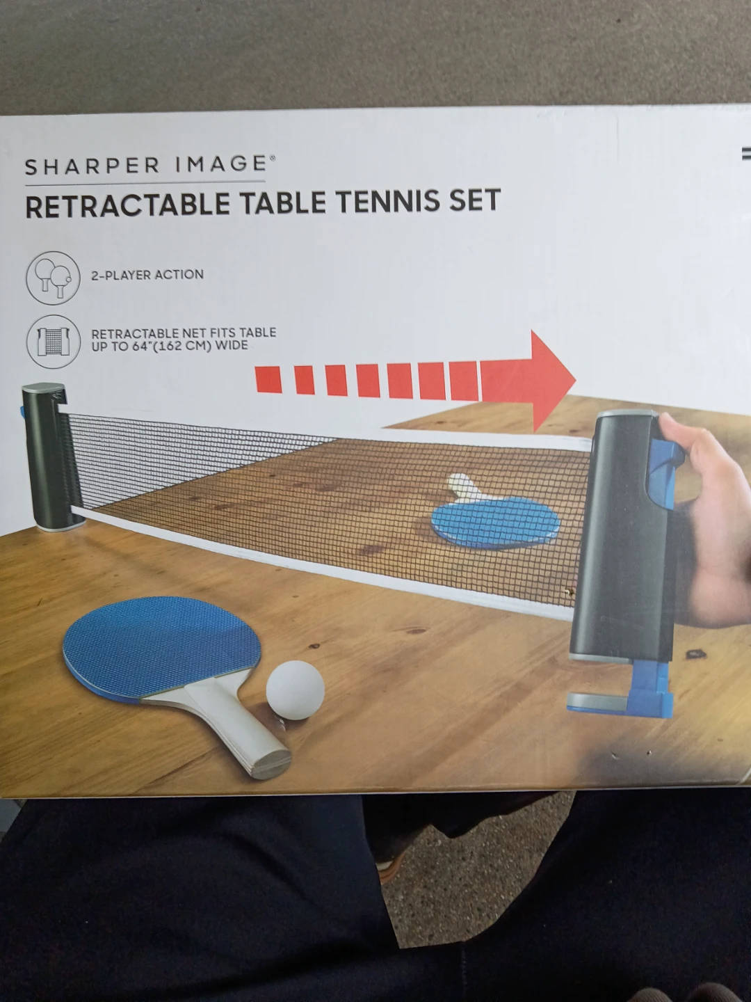 Sharper Image Retractable Table Tennis Set