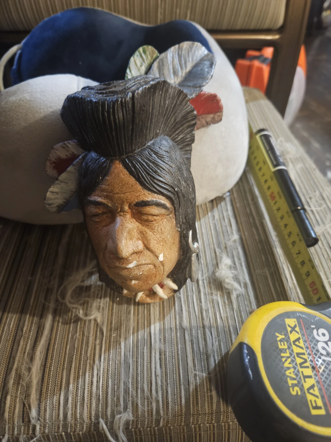 Carved Native American Head Figurine - photo 2