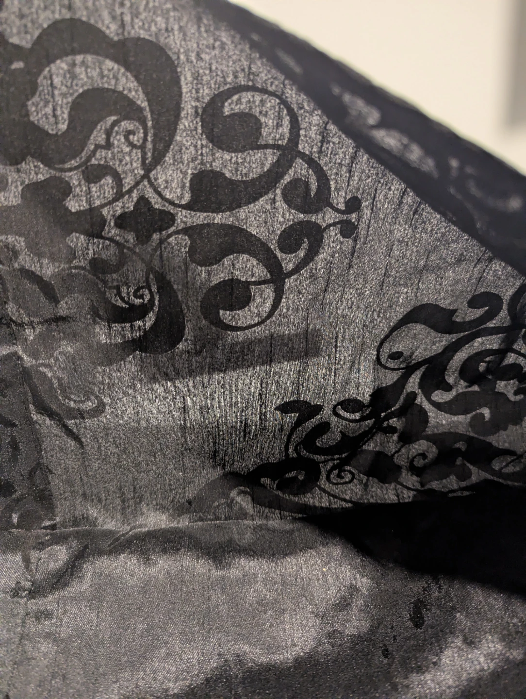 Black Damask Pattern Curtains (4 panels) - photo 2