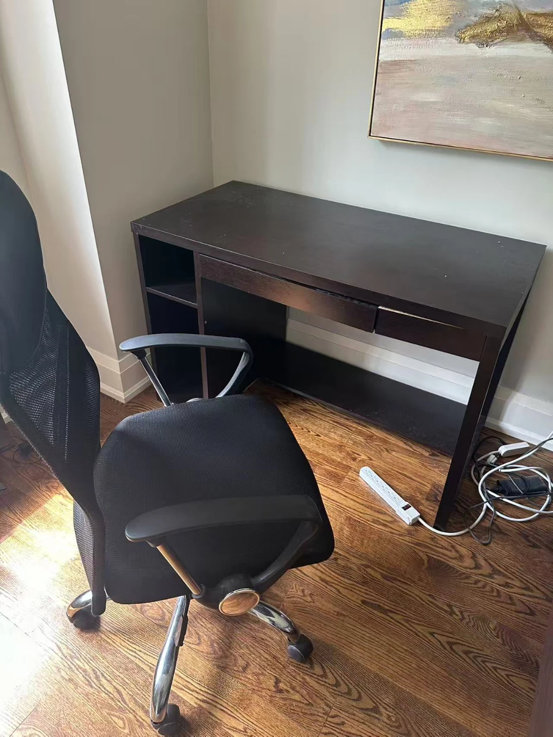 Dark Wood Desk with chair