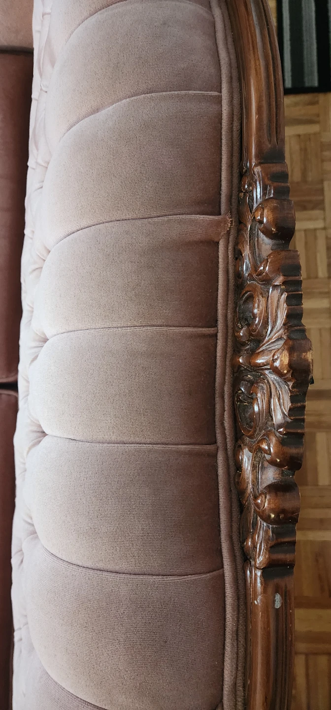 Pink Velvet Tufted Sofa - photo 2