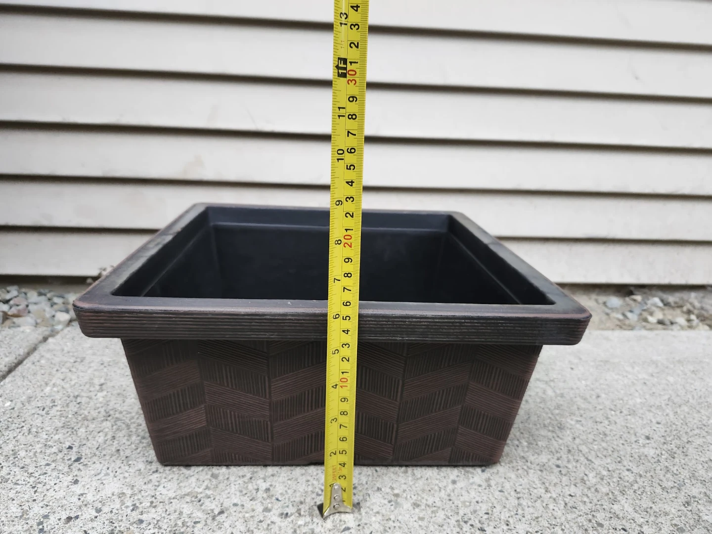 Set of 2 Square Planters - Dark Brown