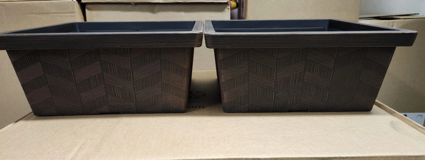 Set of 2 Square Planters - Dark Brown - photo 2