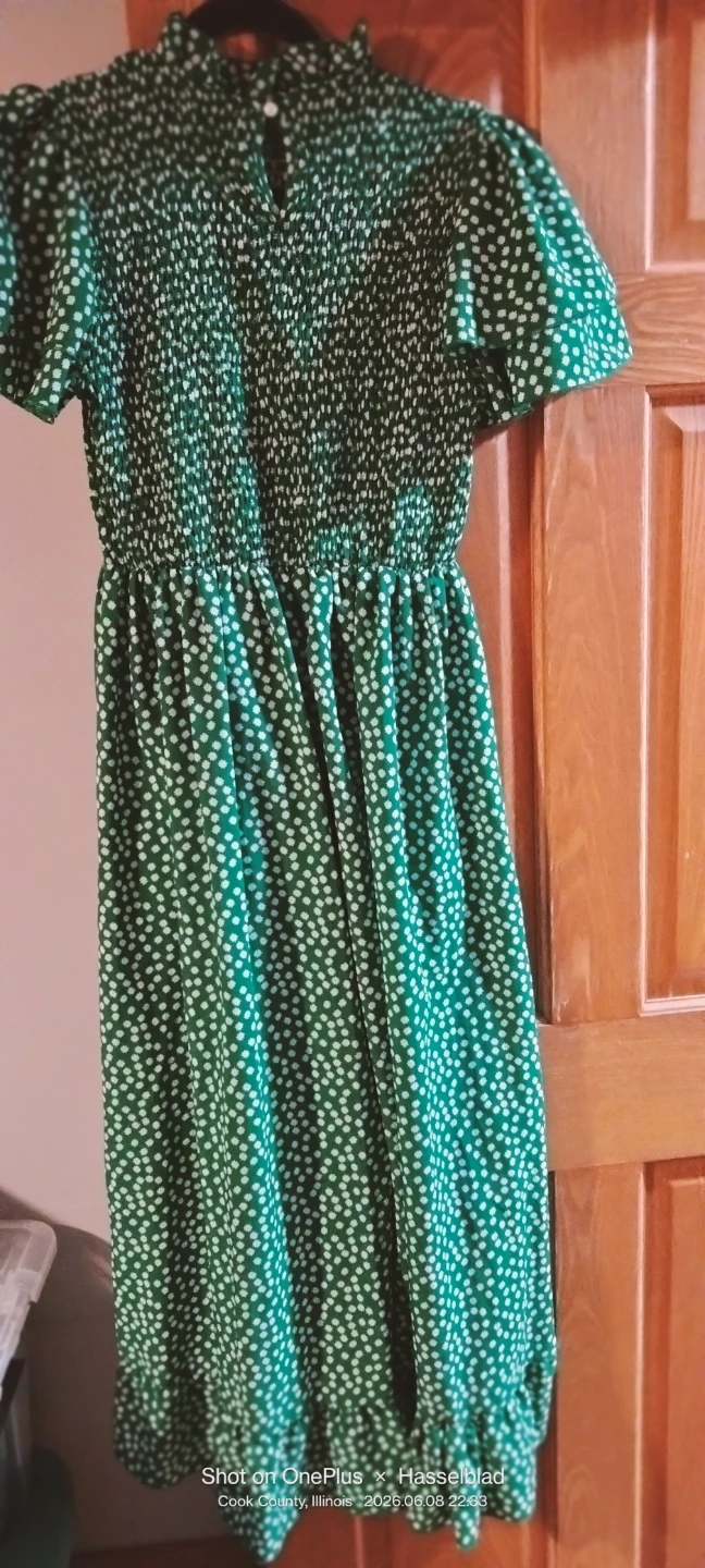Green Floral Print Maxi Dress -size L - photo 2