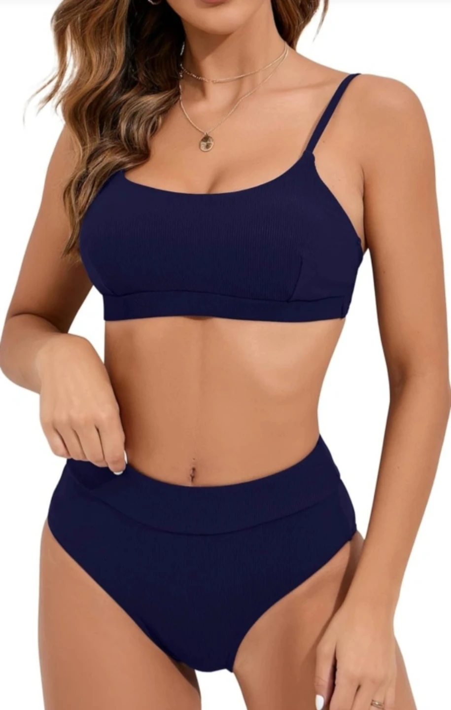 Women's Ribbed High-Waisted Bikini Set