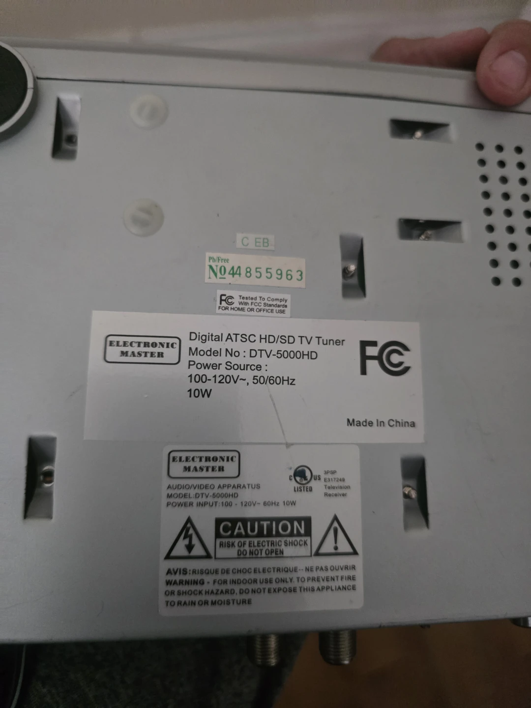 Electronic Master Digital ATSC HD/SD TV Tuner - photo 3