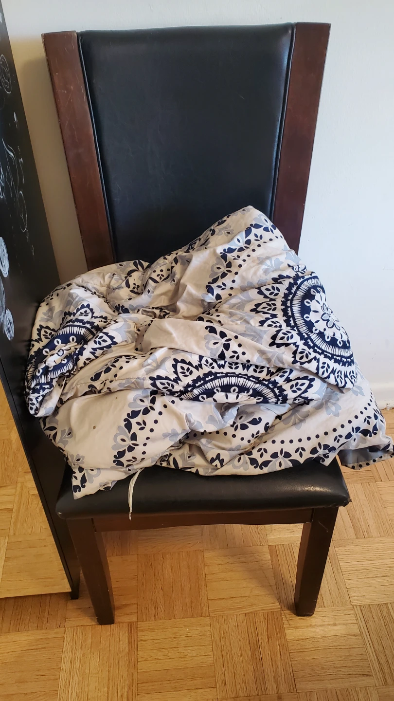 Duvet Cover Set - Navy and White Pattern