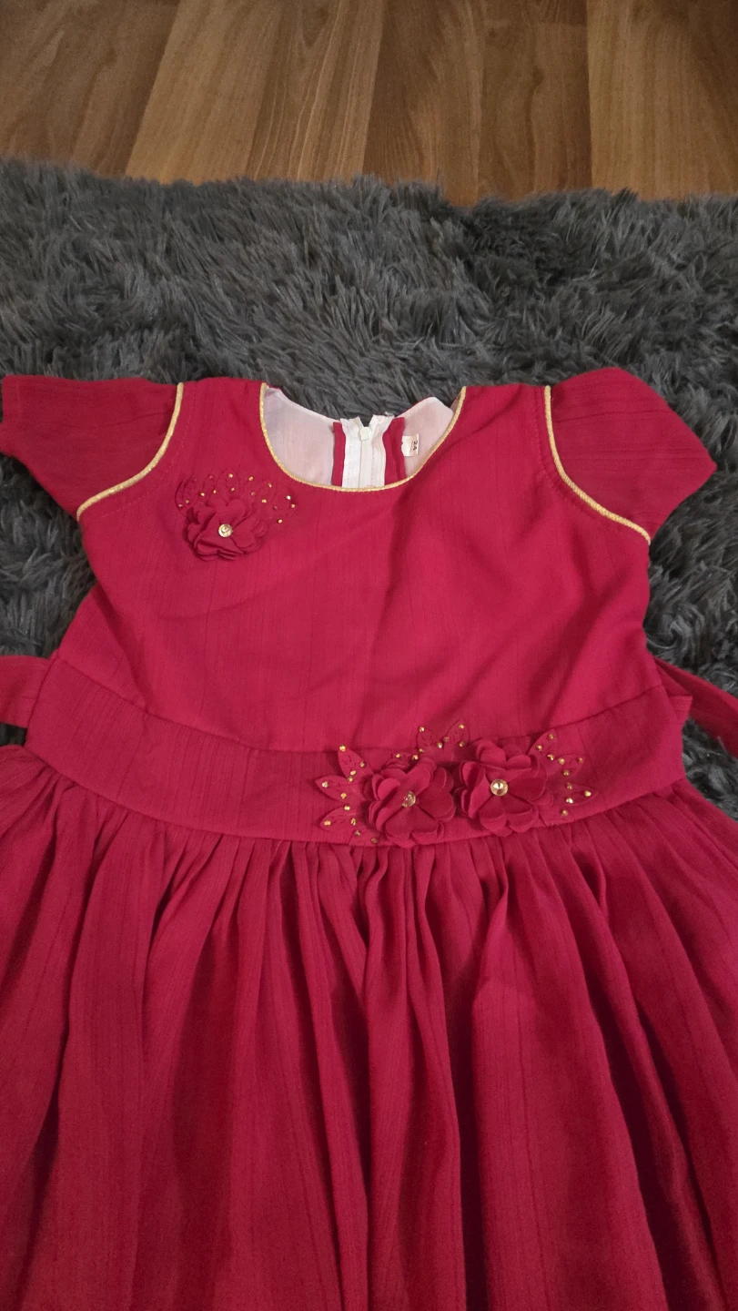 Girls Pink Dress with Gold Trim - photo 2