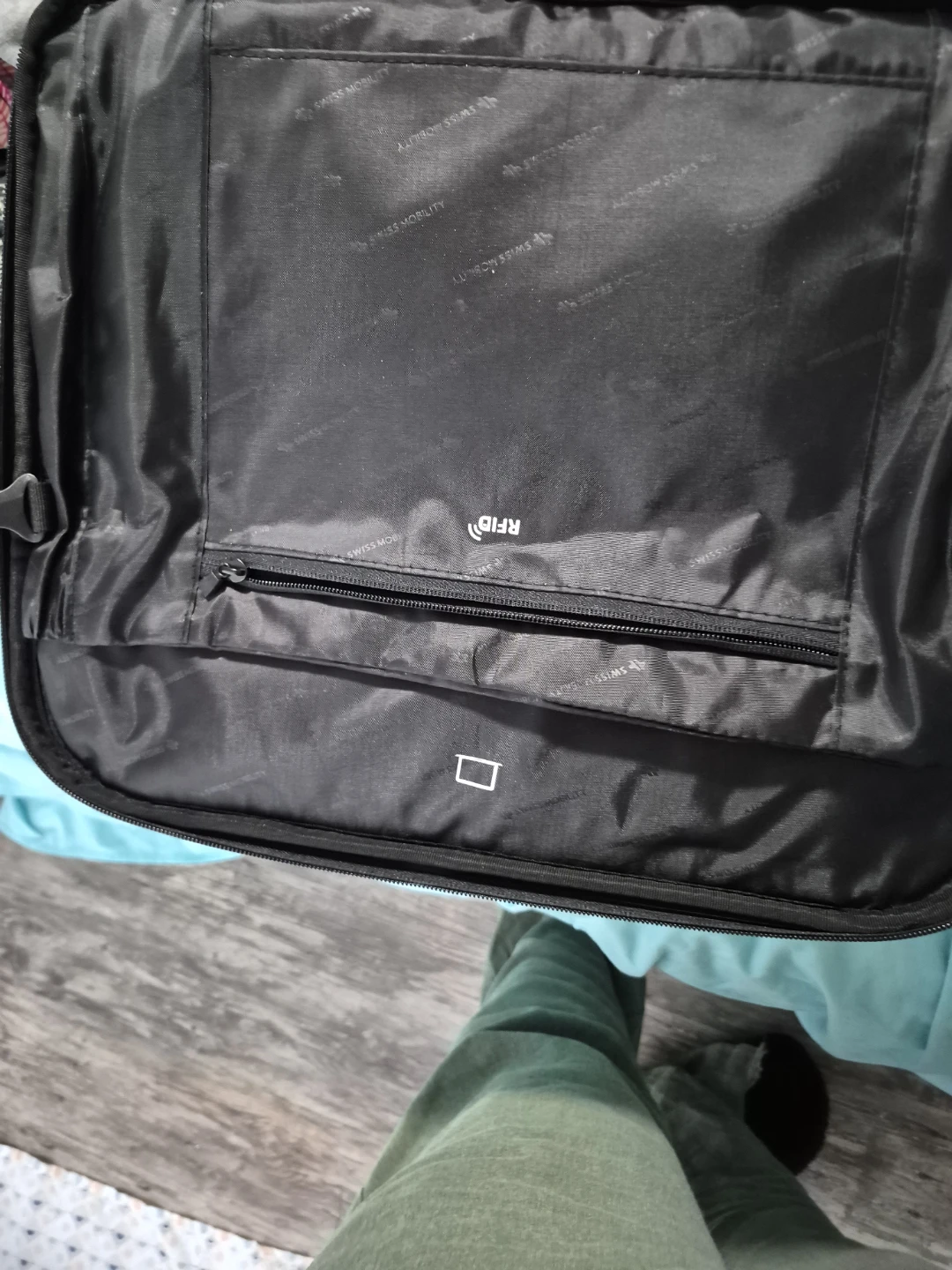 Swiss Mobility Black Rolling Suitcase with Wella Logo - photo 5