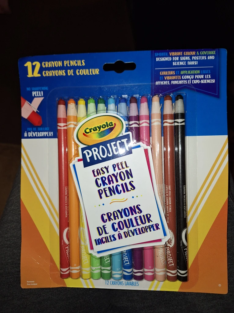 Crayola Project Easy Peel Crayon Pencils - 12 Count