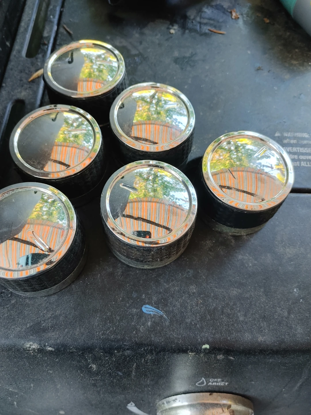 Set of 6 burner knobs for BBQ