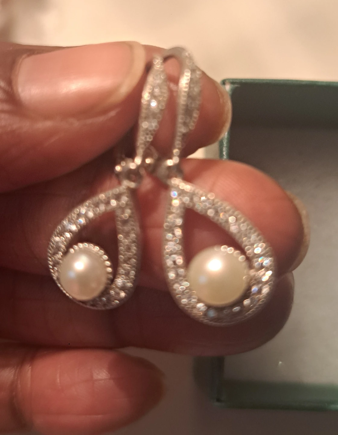 925 Pearl Dangle Earrings