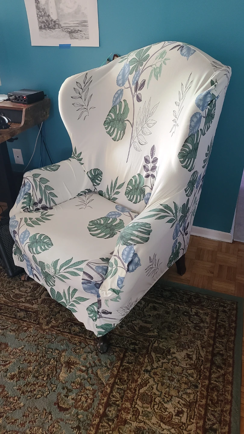 Wingback Chair including Slipcover - Botanical Print - photo 2