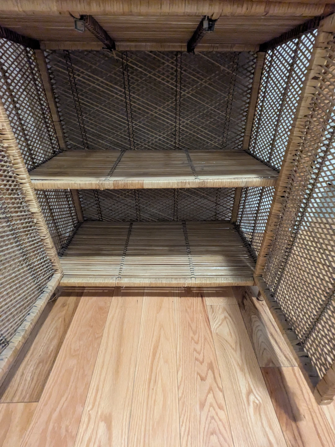 Vintage Rattan Arched Cabinet Shelf — 6ft+ Statement Piece - photo 3
