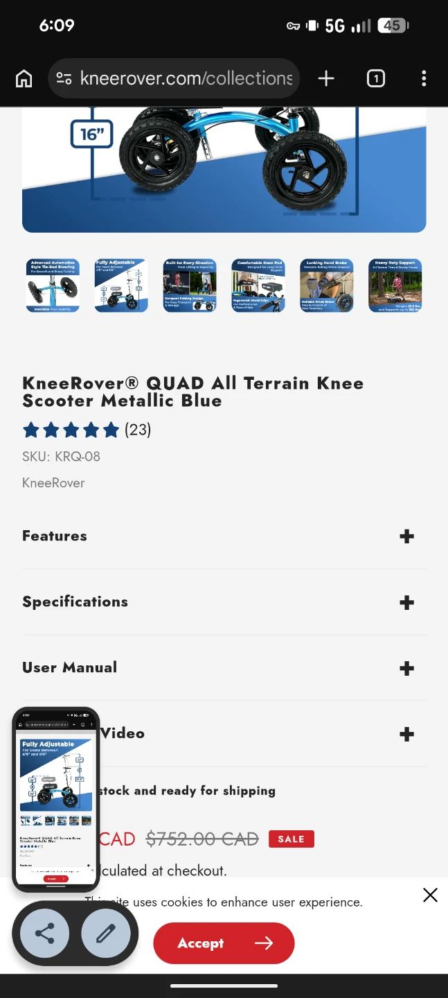 Knee rover scooter - photo 4