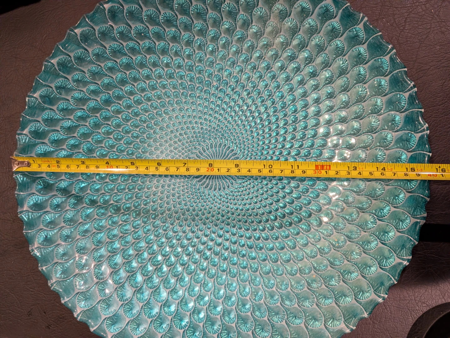Decorative Teal Glass Plate - photo 4