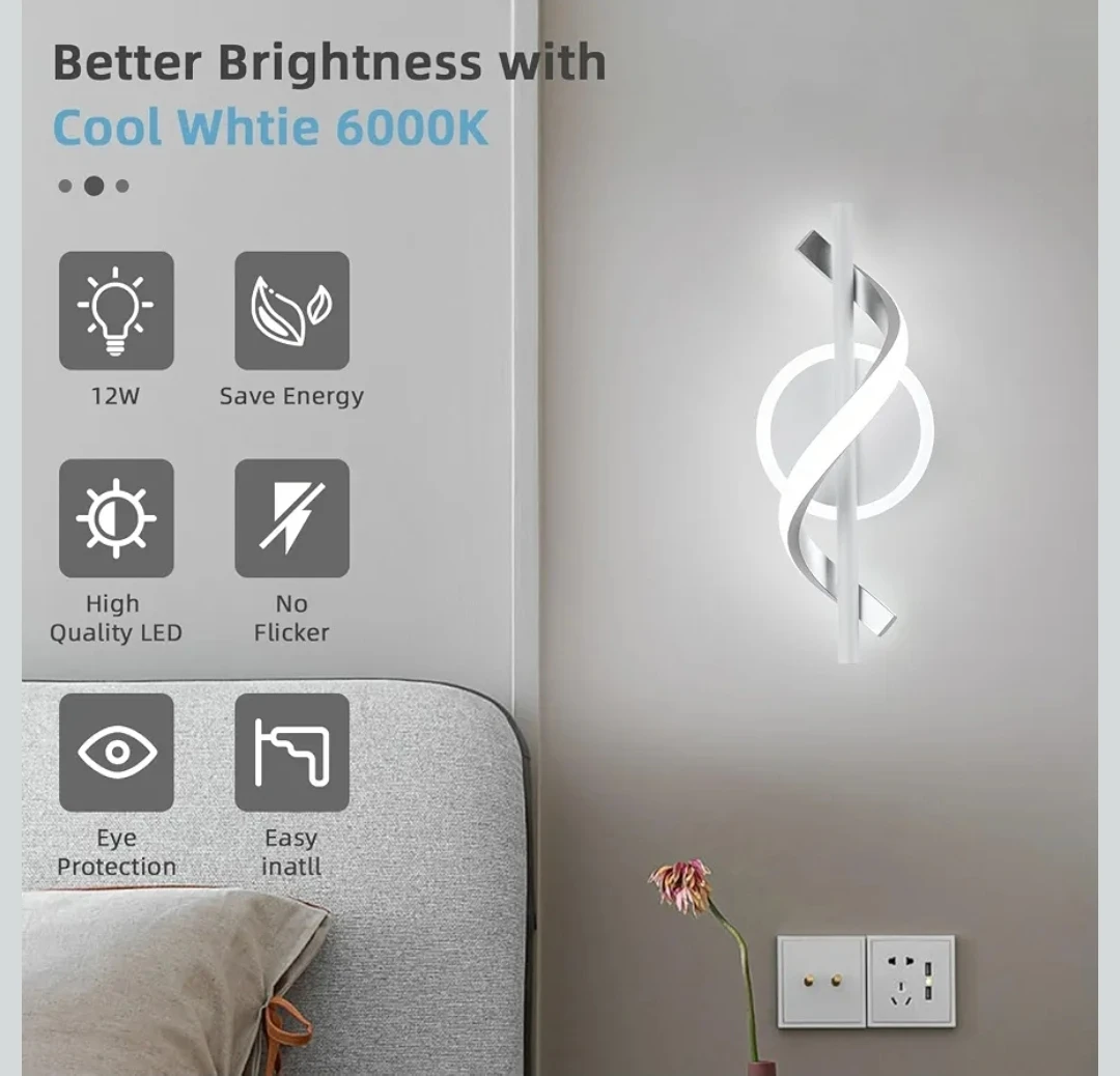 LED Wall Sconce - Modern Spiral Lamp - photo 2