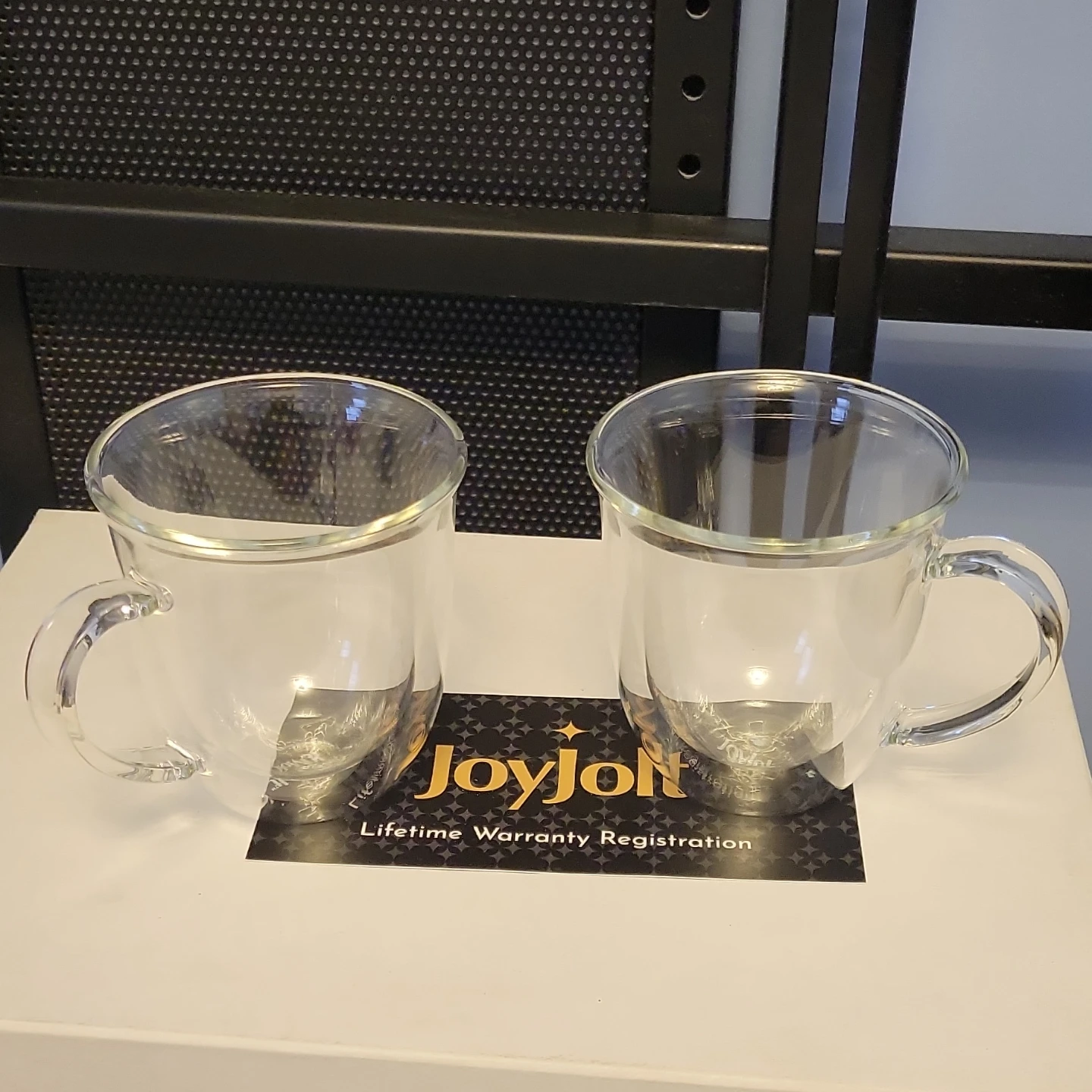 JoyJolt Serene Double Wall Glass Mug Set - 2 pc