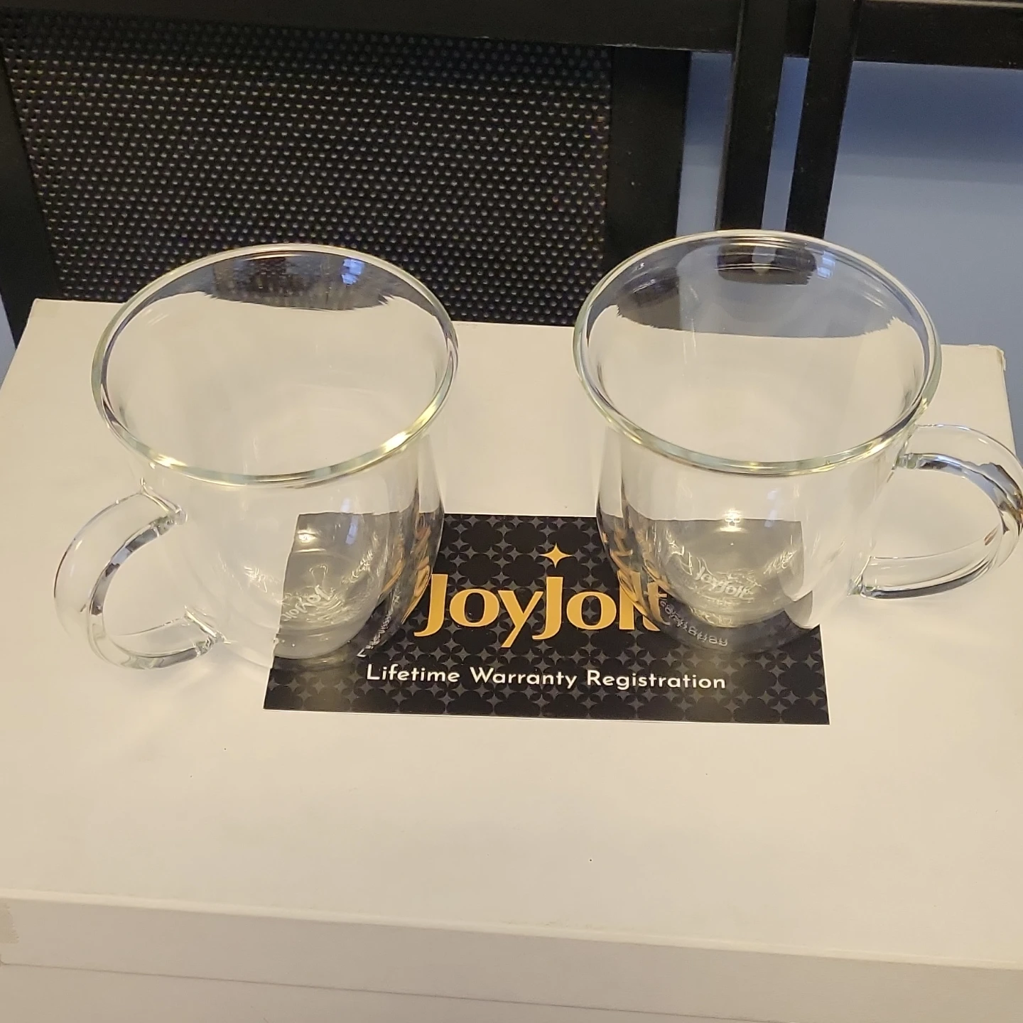 JoyJolt Serene Double Wall Glass Mug Set - 2 pc - photo 2