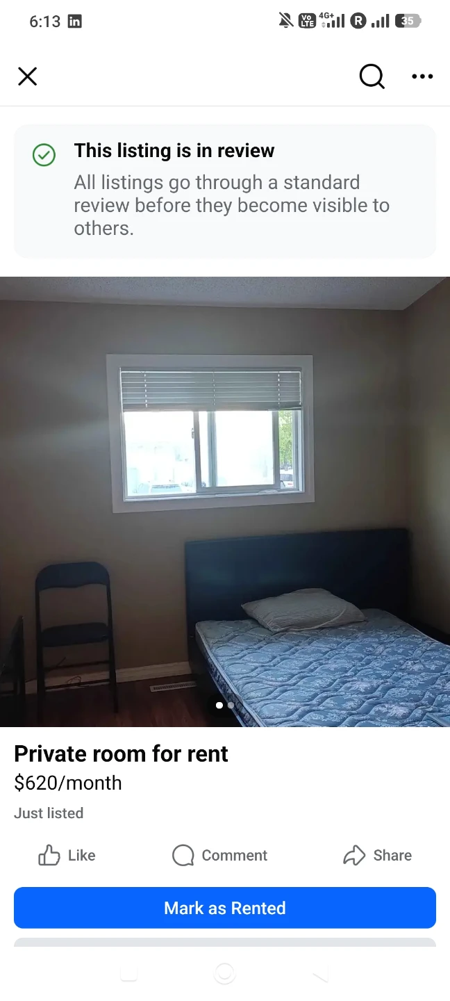 Single room for rent - $620/month