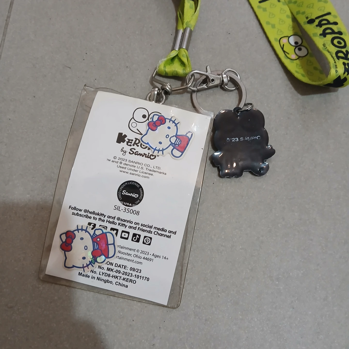 ⚽ Keroppi Lanyard ID Card Holder with Charm - photo 2