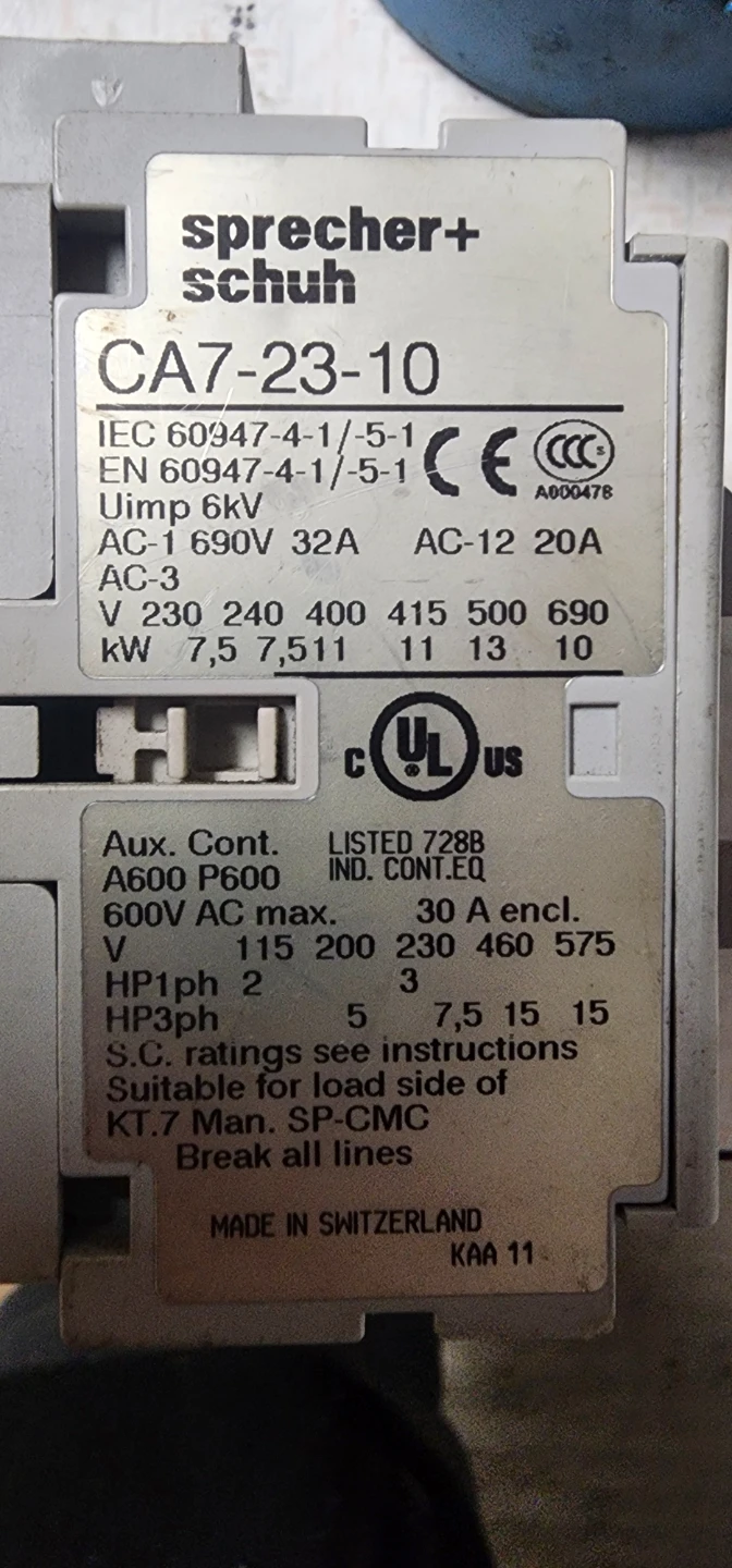 Sprecher+Schuh CA7-23-10 Contactor - photo 2