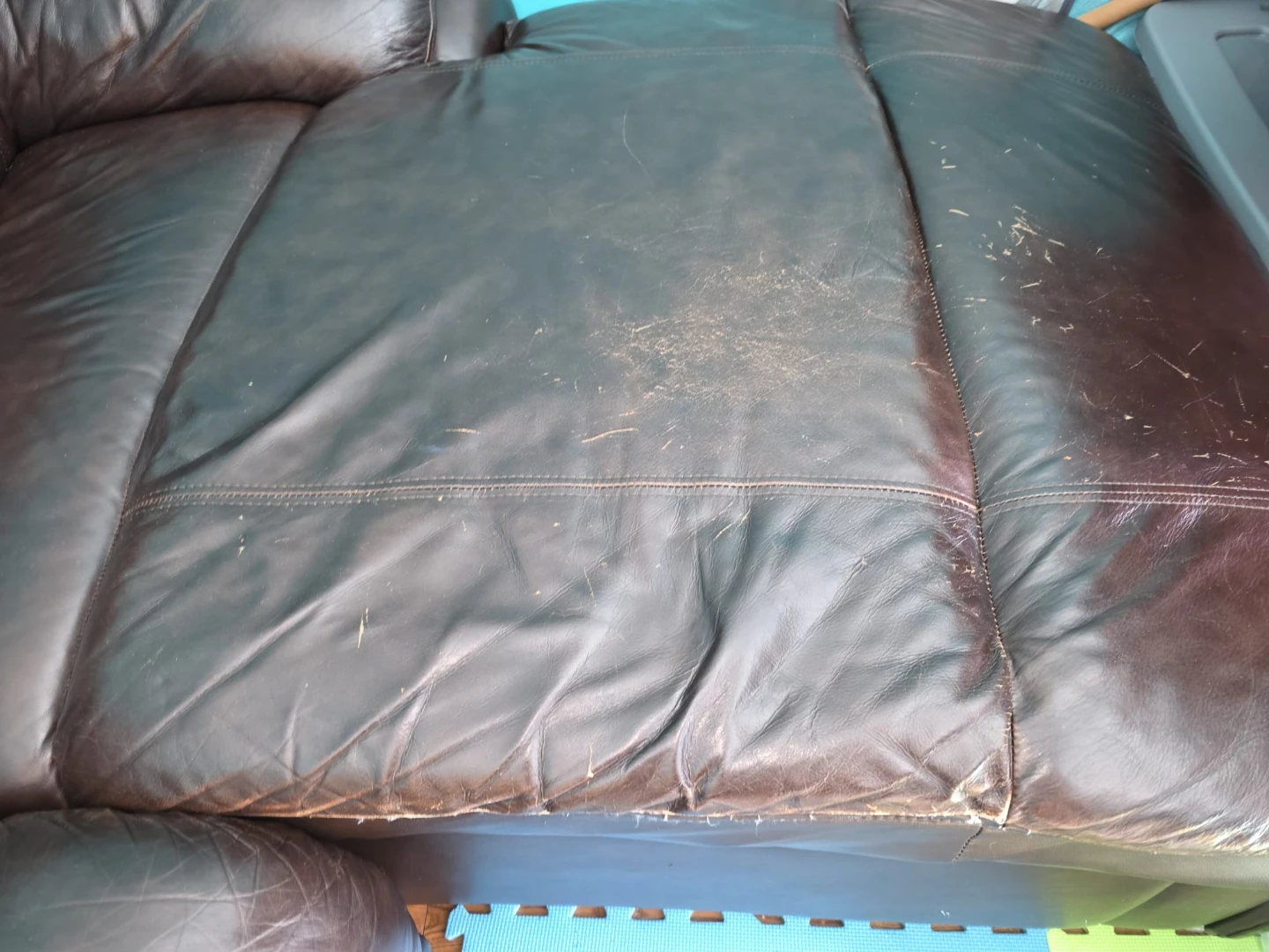 Dark Brown Leather Sectional Sofa - photo 4